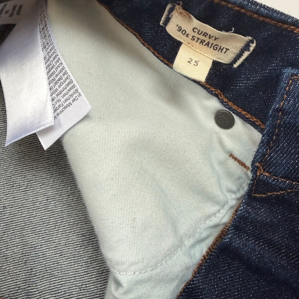 Madewell 90s Curvy Jeans Candiani Denim Straight Leg Dark Wash 25 - Picture 6 of 16
